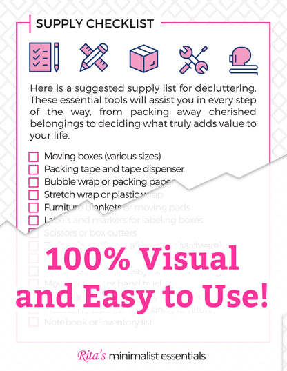 Rita’s Visual Decluttering Workbook: 15-Minute Burst Method | DIGITAL DOWNLOAD